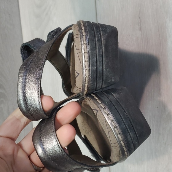 Taos Womens Zenith Pewter Hook&loop Comfort Wedge Sandals shoes sz 7 - Picture 7 of 14
